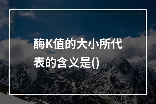 酶K值的大小所代表的含义是()