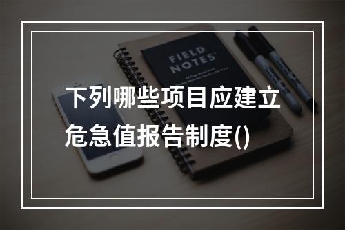 下列哪些项目应建立危急值报告制度()