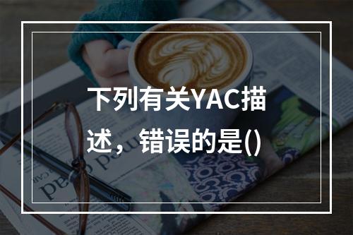 下列有关YAC描述，错误的是()