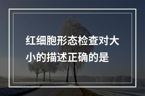 红细胞形态检查对大小的描述正确的是