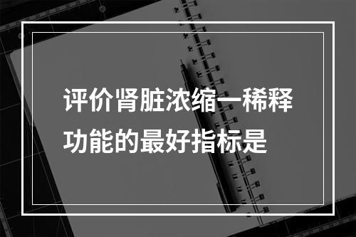 评价肾脏浓缩一稀释功能的最好指标是