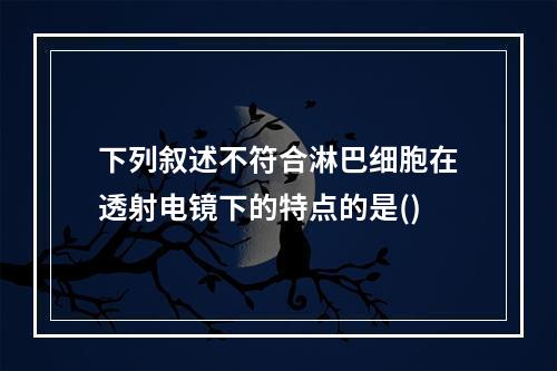 下列叙述不符合淋巴细胞在透射电镜下的特点的是()