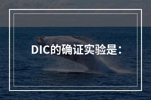 DIC的确证实验是：