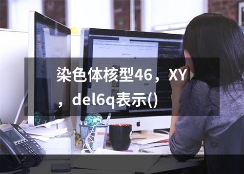 染色体核型46，XY，del6q表示()