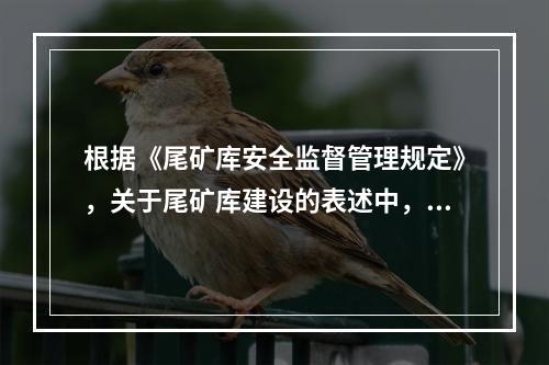 根据《尾矿库安全监督管理规定》，关于尾矿库建设的表述中，错误