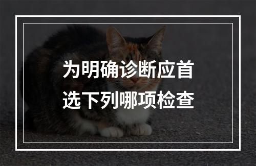 为明确诊断应首选下列哪项检查