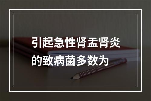 引起急性肾盂肾炎的致病菌多数为