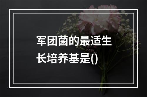 军团菌的最适生长培养基是()