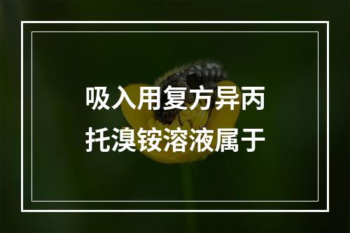 吸入用复方异丙托溴铵溶液属于