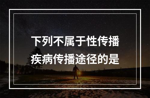 下列不属于性传播疾病传播途径的是