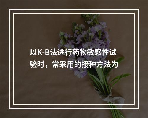 以K-B法进行药物敏感性试验时，常采用的接种方法为