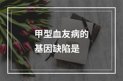 甲型血友病的基因缺陷是