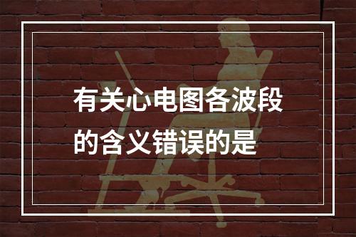 有关心电图各波段的含义错误的是