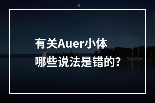 有关Auer小体哪些说法是错的？