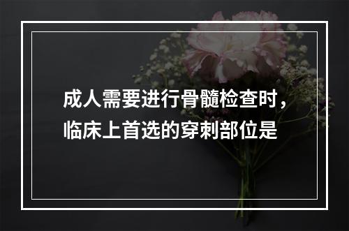 成人需要进行骨髓检查时，临床上首选的穿刺部位是