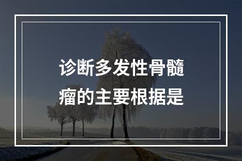 诊断多发性骨髓瘤的主要根据是