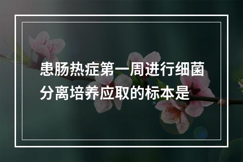 患肠热症第一周进行细菌分离培养应取的标本是