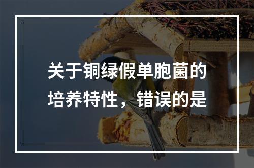 关于铜绿假单胞菌的培养特性，错误的是