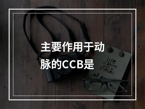 主要作用于动脉的CCB是