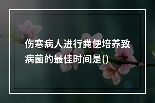 伤寒病人进行粪便培养致病菌的最佳时间是()