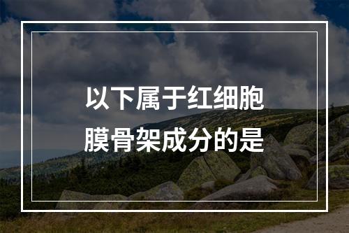 以下属于红细胞膜骨架成分的是