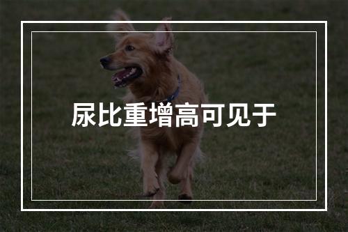 尿比重增高可见于