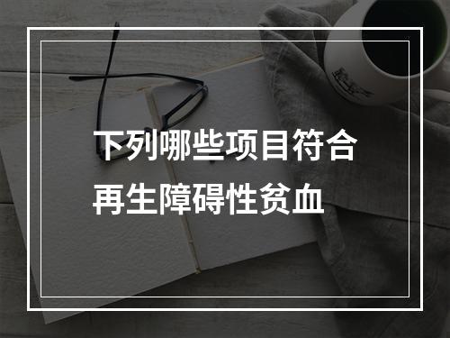 下列哪些项目符合再生障碍性贫血