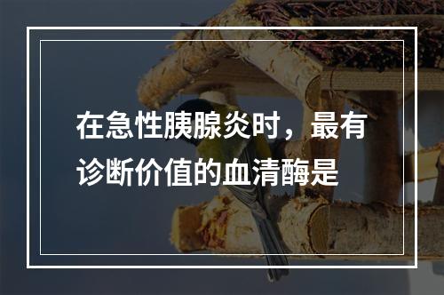 在急性胰腺炎时，最有诊断价值的血清酶是