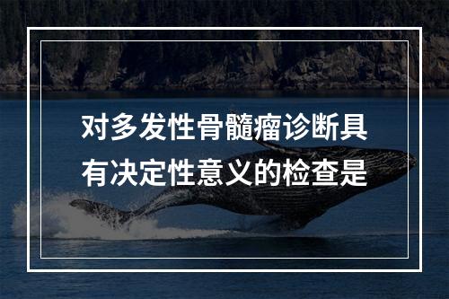 对多发性骨髓瘤诊断具有决定性意义的检查是