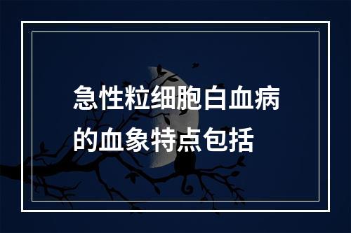 急性粒细胞白血病的血象特点包括