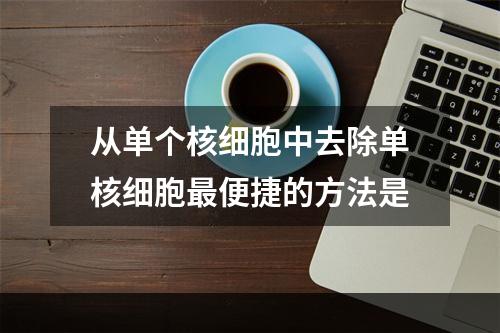 从单个核细胞中去除单核细胞最便捷的方法是