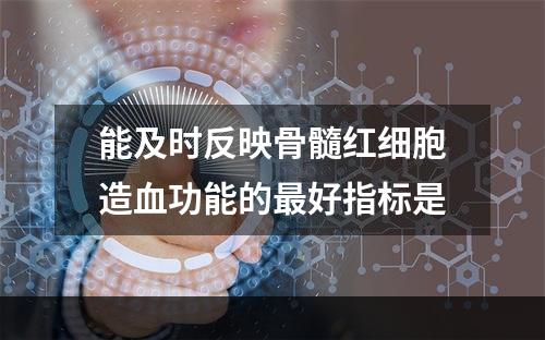 能及时反映骨髓红细胞造血功能的最好指标是