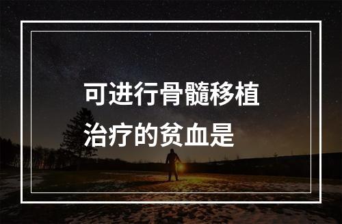 可进行骨髓移植治疗的贫血是