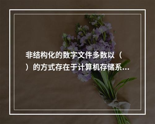 非结构化的数字文件多数以（　　）的方式存在于计算机存储系统