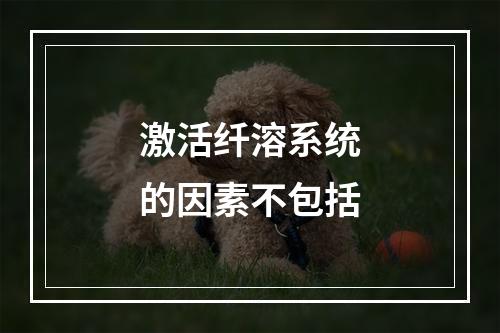 激活纤溶系统的因素不包括