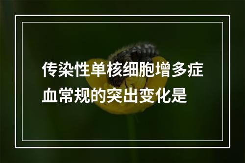 传染性单核细胞增多症血常规的突出变化是