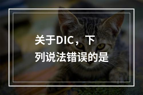 关于DIC，下列说法错误的是