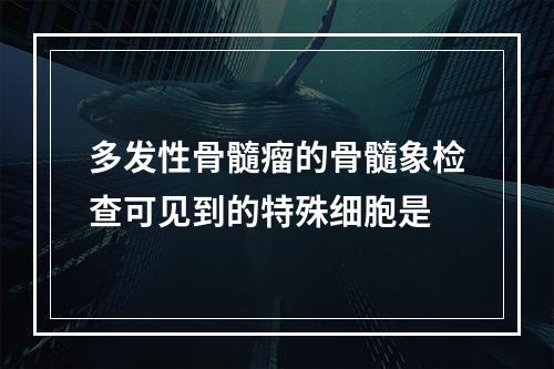 多发性骨髓瘤的骨髓象检查可见到的特殊细胞是