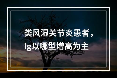 类风湿关节炎患者，Ig以哪型增高为主