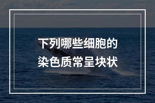 下列哪些细胞的染色质常呈块状