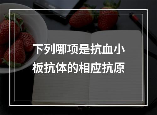 下列哪项是抗血小板抗体的相应抗原