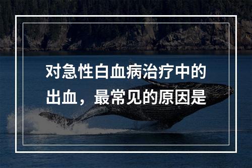 对急性白血病治疗中的出血，最常见的原因是