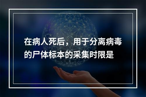 在病人死后，用于分离病毒的尸体标本的采集时限是