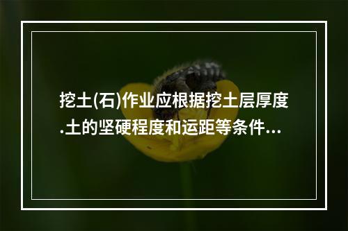 挖土(石)作业应根据挖土层厚度.土的坚硬程度和运距等条件确定