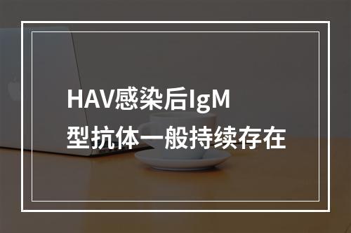 HAV感染后IgM型抗体一般持续存在