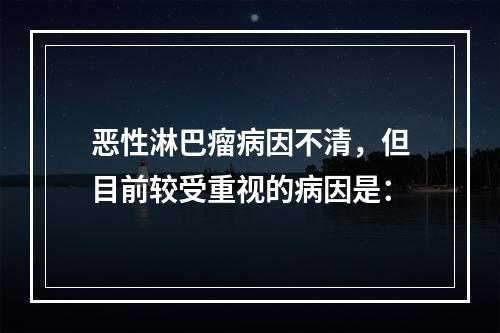 恶性淋巴瘤病因不清，但目前较受重视的病因是：