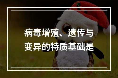 病毒增殖、遗传与变异的特质基础是