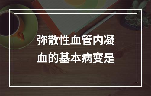 弥散性血管内凝血的基本病变是