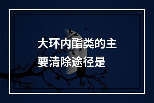 大环内酯类的主要清除途径是