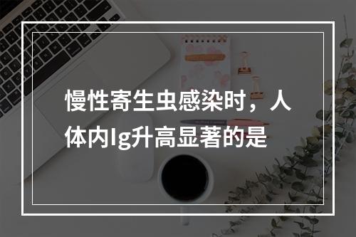 慢性寄生虫感染时，人体内Ig升高显著的是